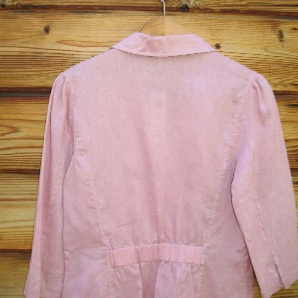 Pink Linen Top Jacket Shacket - Picture 6 of 7